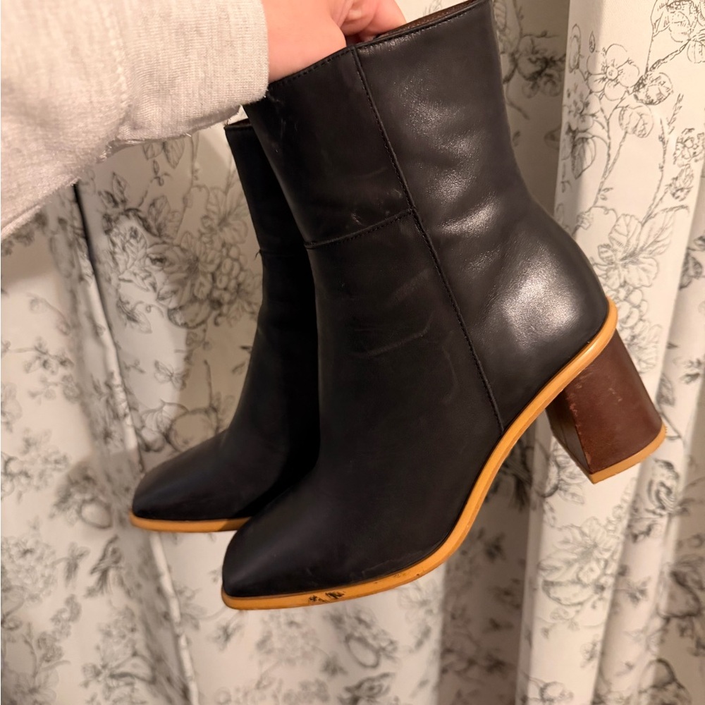 Elegant Black Leather Ankle Boots